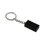 Porte-clés lego briques noir en plastique avec anneau et chaîne métal argenté pour porte clés lego pratique