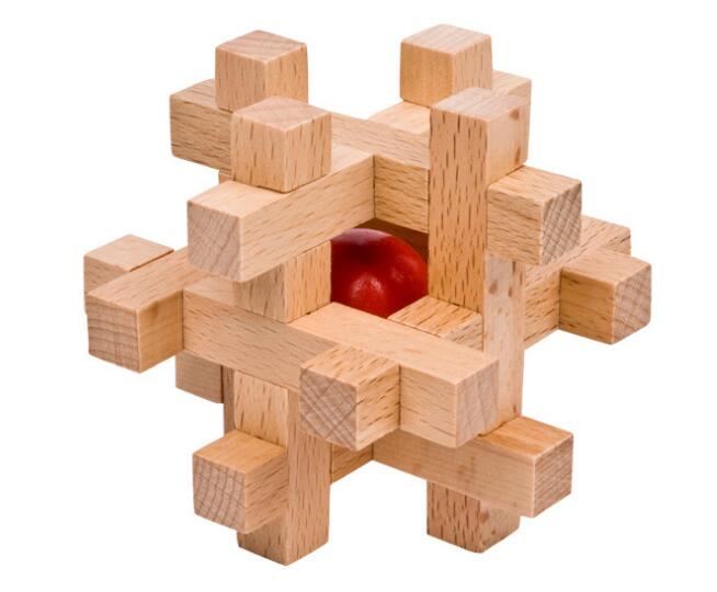 Casse-tête en Bois Boule en Cage