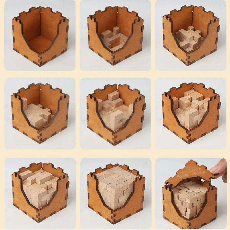 Casse-tête Cube 3D en bois – Fermeture Impossible