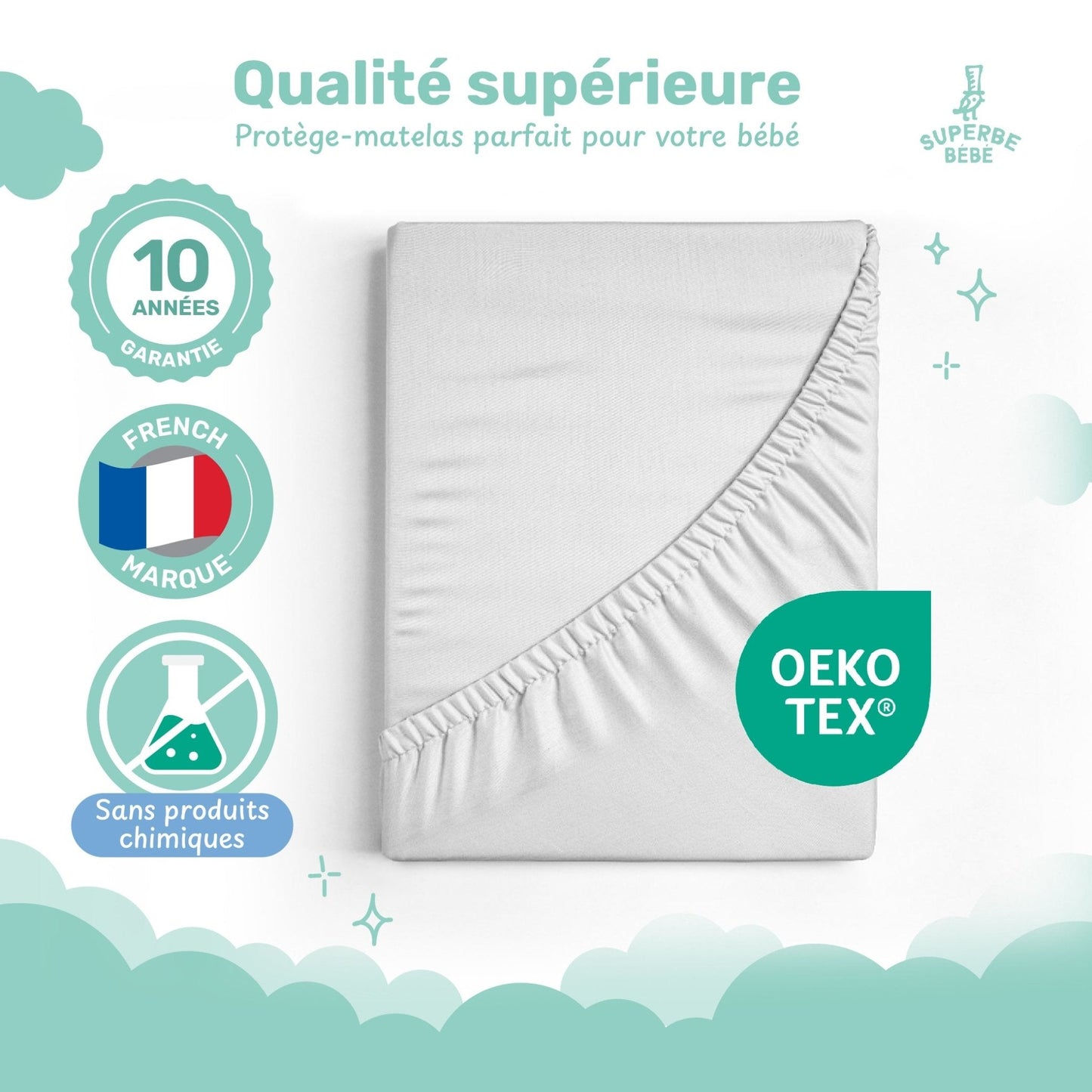 Protège matelas imperméable pour lit bébé