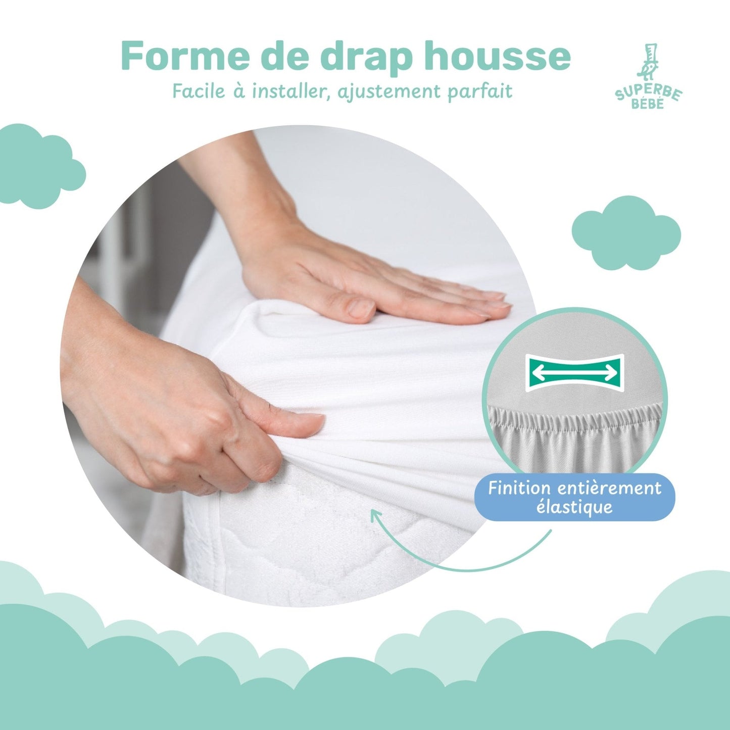 Protège matelas imperméable pour lit bébé
