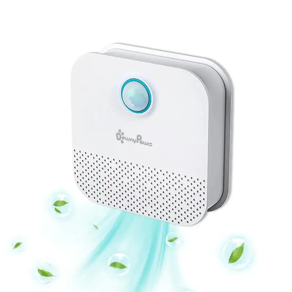 Purificateur d’odeur intelligent blanc mural avec capteur teal downypaws dispositif conçu spécialement pour chats solution intelligente 4000mah