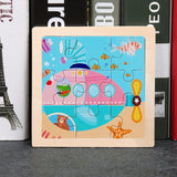 Puzzle Bois Bébé 11x11cm - À la Mer