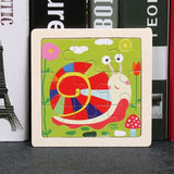 Puzzle bois pédagogique bébé avec puzzle coloré en bois d escargot à coquille arc-en-ciel pour motricité fine petites mains