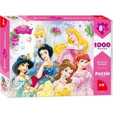 Bois princesses disney puzzle bois 1000 pièces avec six princesses colorées en robes sur boîte rose