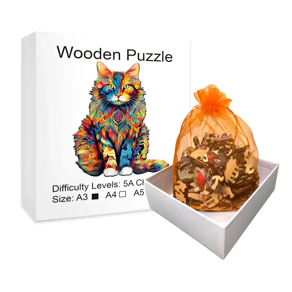 Wooden Animal Puzzle Cat