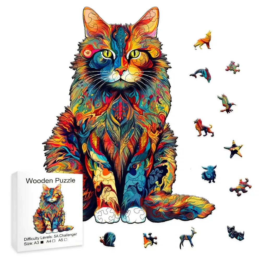 Wooden Animal Puzzle Cat