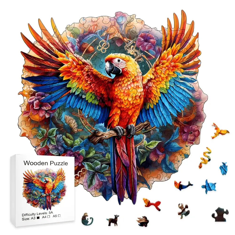 Wooden Animal Puzzle Parrot