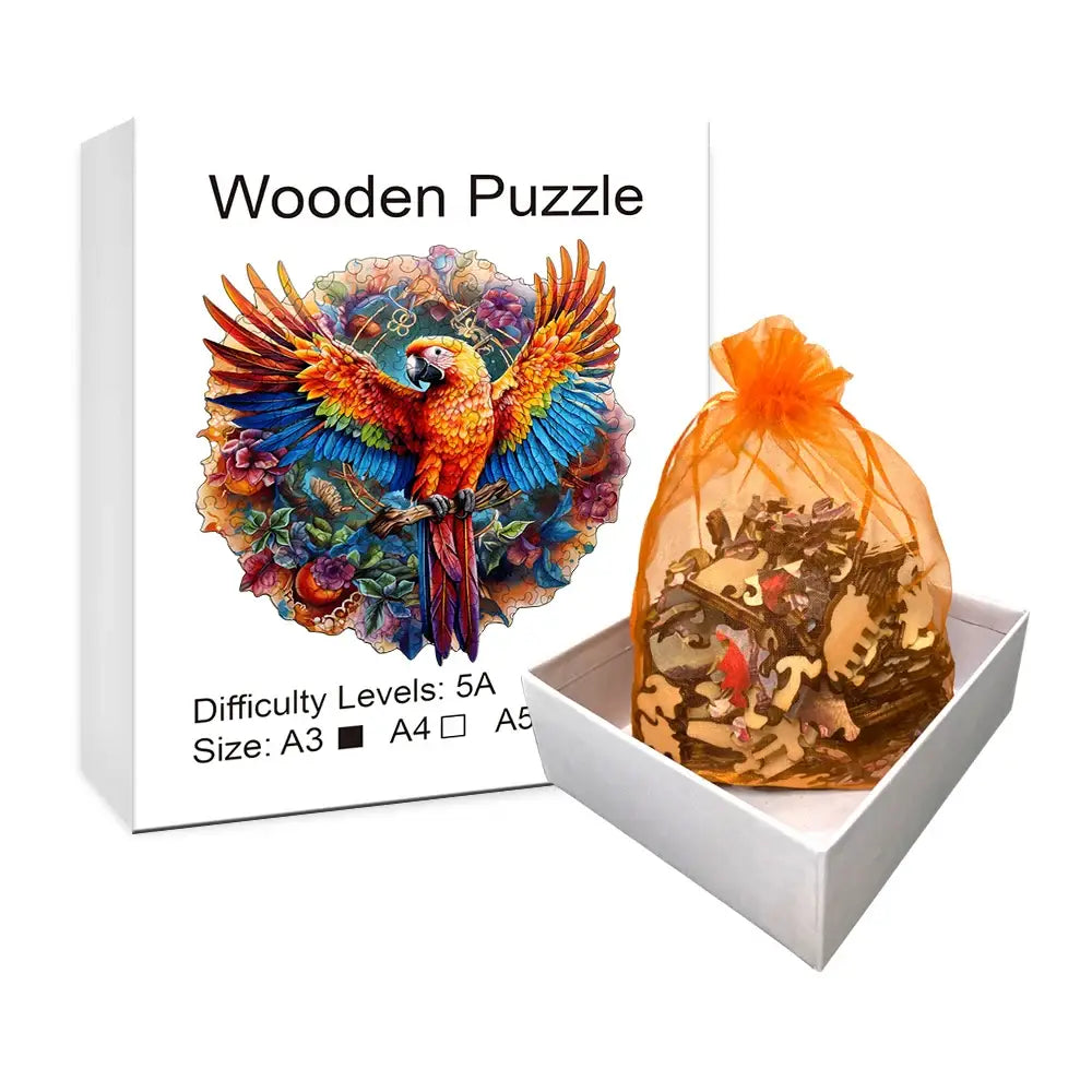 Wooden Animal Puzzle Parrot