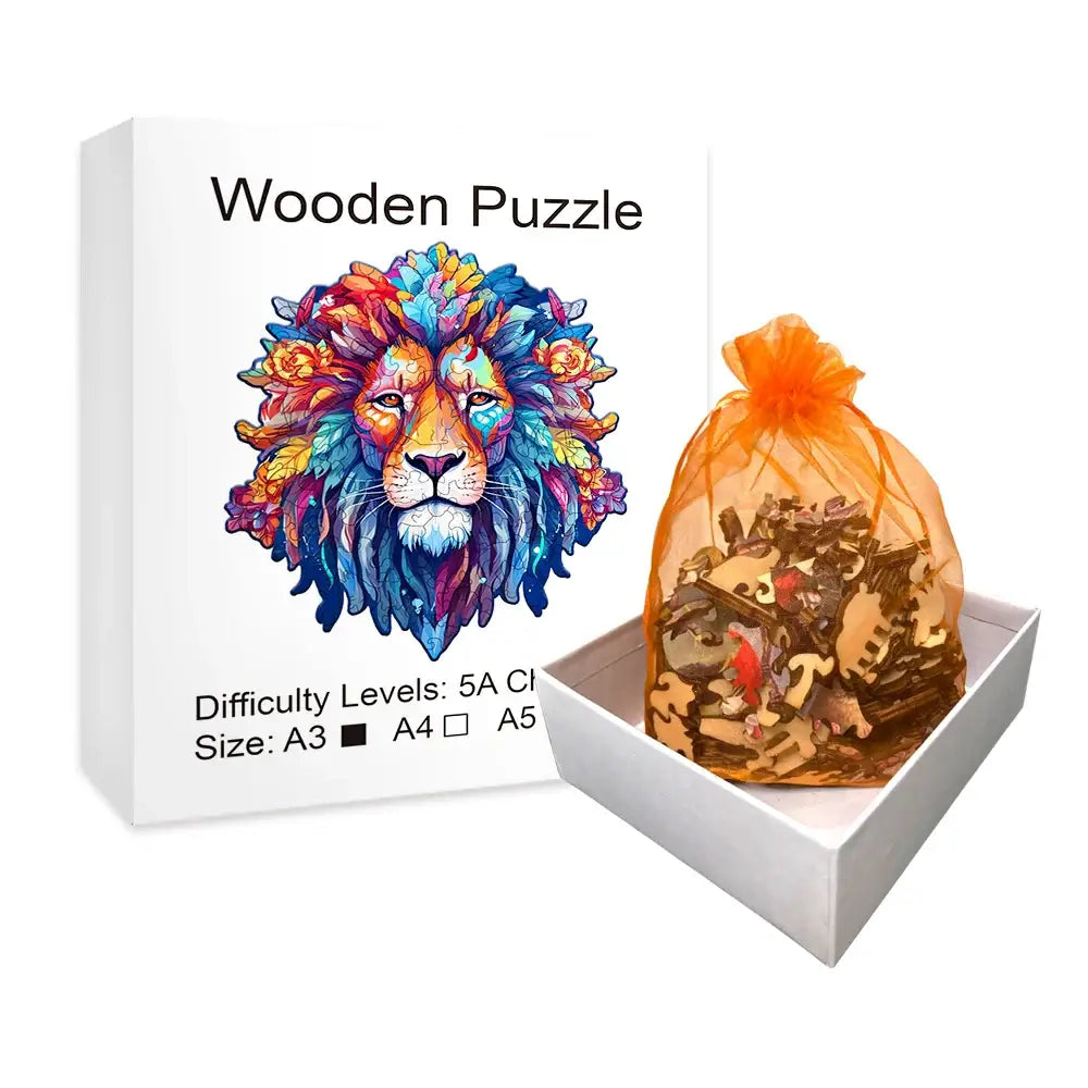 Wooden Animal Puzzle Lion Head