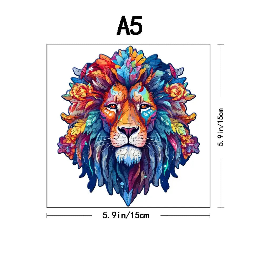 Wooden Animal Puzzle Lion Head