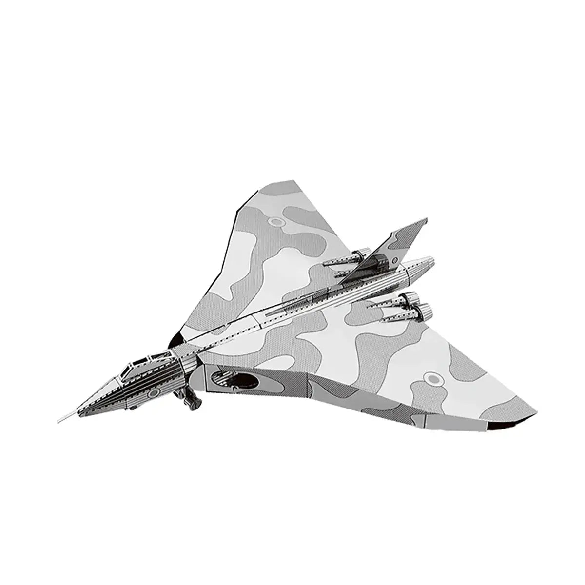 Puzzle métal 3d véhicule en métal argenté camouflage gris design original pour une expérience captivante de montage