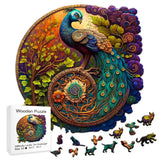 Peacock Round Wooden Puzzle