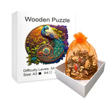 Peacock Round Wooden Puzzle