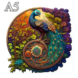 Peacock Round Wooden Puzzle