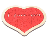 Casse-tête en Bois Puzzle Cœur Amour style Tangram