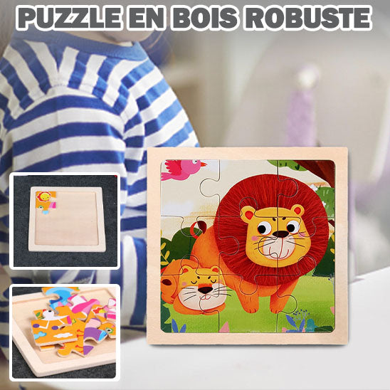 Puzzle Bois Bébé 11x11cm - Dans la Jungle
