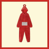 Pyjama teletubbies cosplay unisexe rouge en peluche avec capuche et patch blanc tinky winky pour adultes