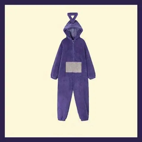 Pyjama teletubbies cosplay tinky winky en combinaison une pièce violette avec capuche et antennes pour adultes unisexe