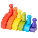 MontessoriArc™ Blocchi Impilabili ad Arcobaleno in Legno (Set Creativo)