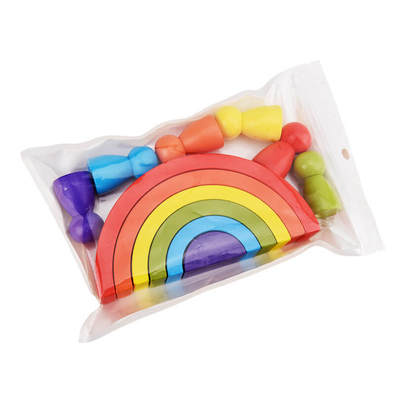 MontessoriArc™ Blocchi Impilabili ad Arcobaleno in Legno (Set Creativo)