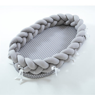 Braided Baby Bed Reducer – Grey – 90 x 50 cm
