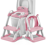 Réducteur de toilette DINO avec marche pliable#couleur_pink