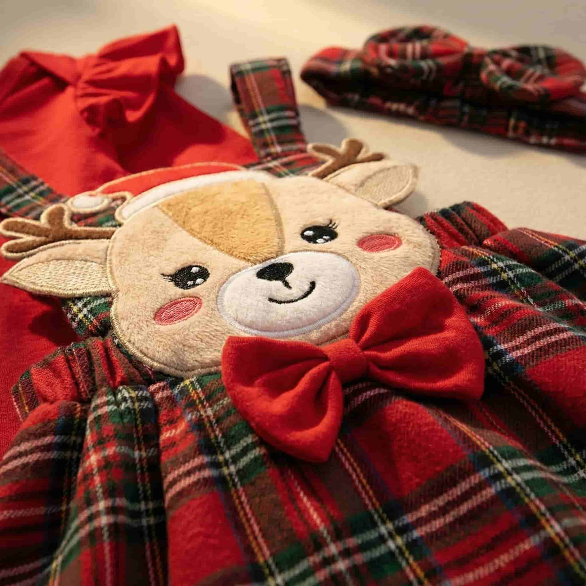 Set Natalizio Renna Felice | Outfit da Festa 3 Pezzi