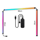Rétroéclairage tv led 60cm rgb avec module de contrôle noir et câble usb pour rétroéclairage tv samsung et pc