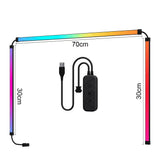 Rétroéclairage tv led 70cm avec module de contrôle noir et câble usb pour écran pc et tv samsung
