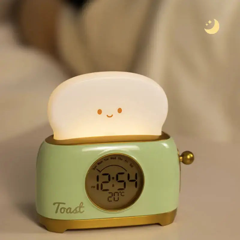 Toaster-shaped digital alarm clock