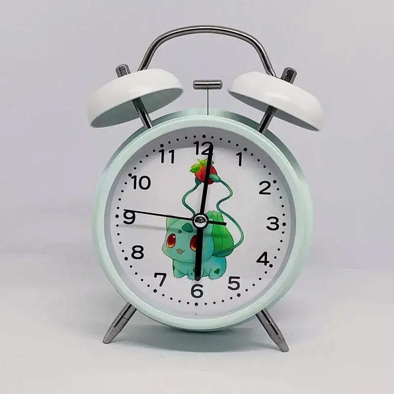Réveil pokémon pikachu vintage vert menthe avec design bulbasaur pour matin pokémon pikachu et personnages iconiques