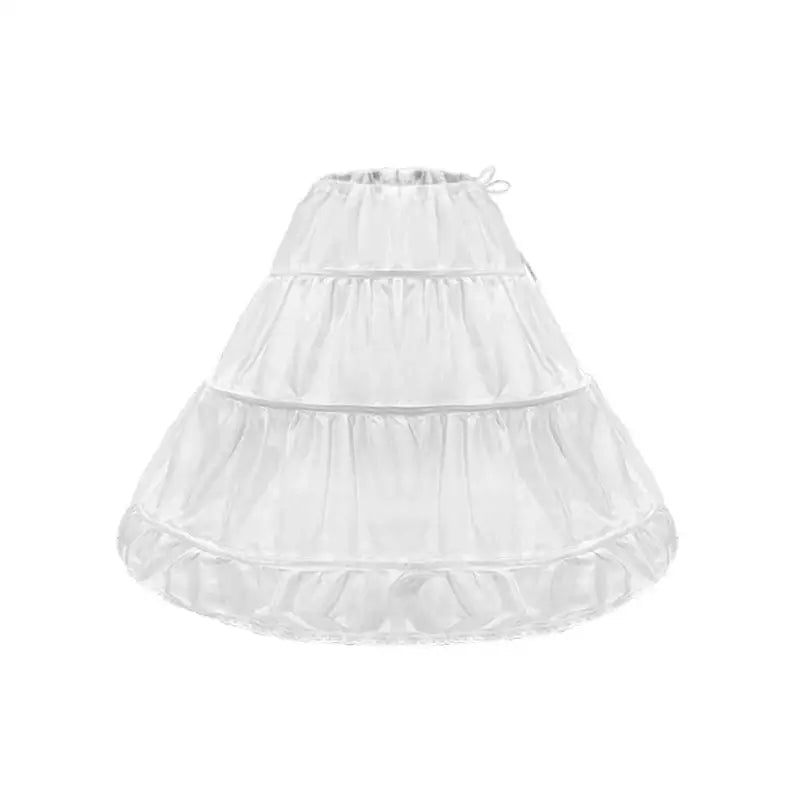 Robe bal dentelle manches longues enfant avec jupon blanc à volants en tissu satin transparent et taille froncée