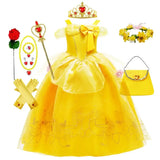 Robe Princesse Belle Cosplay La Belle et la Bête avec accessoires élégants