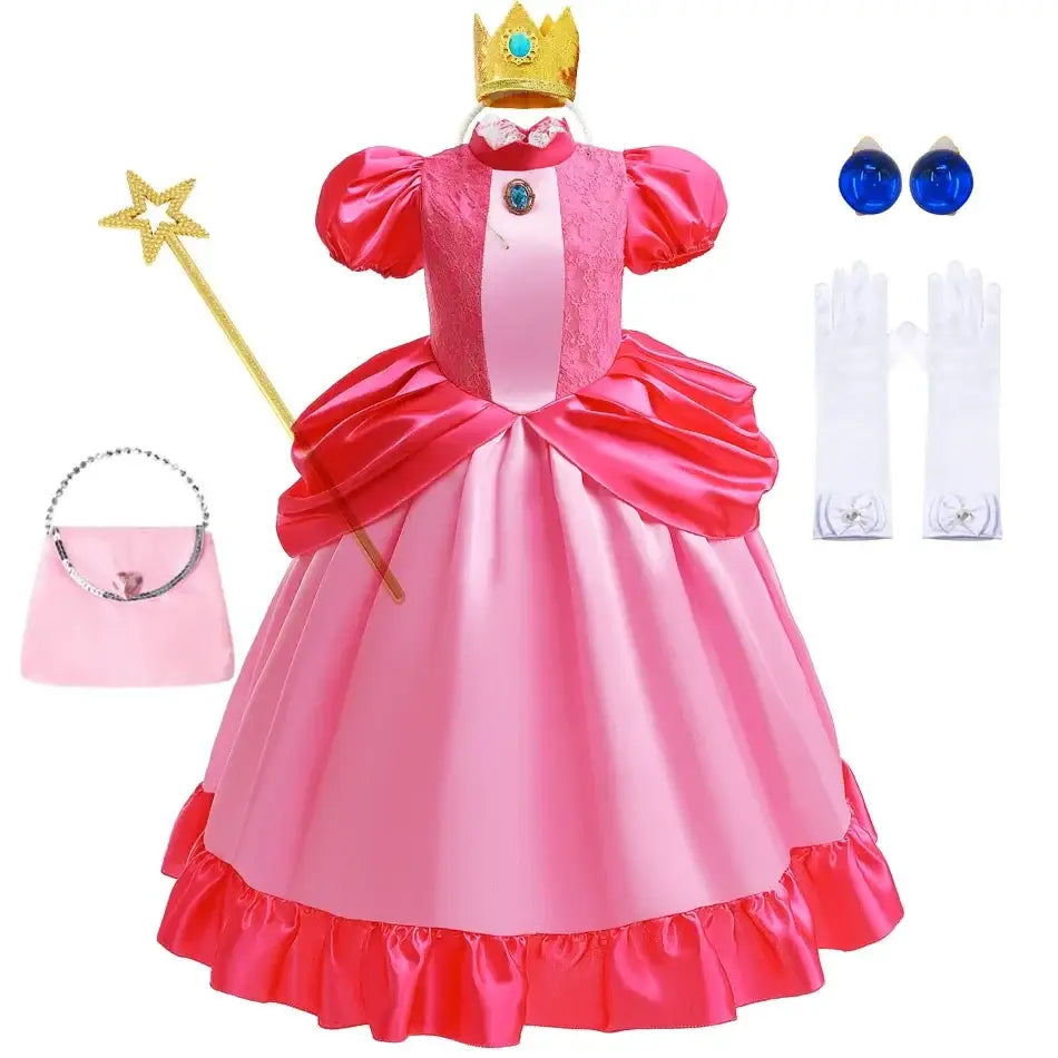 Costume Princess Peach comprenant robe Princesse Rosalina et accessoires magiques