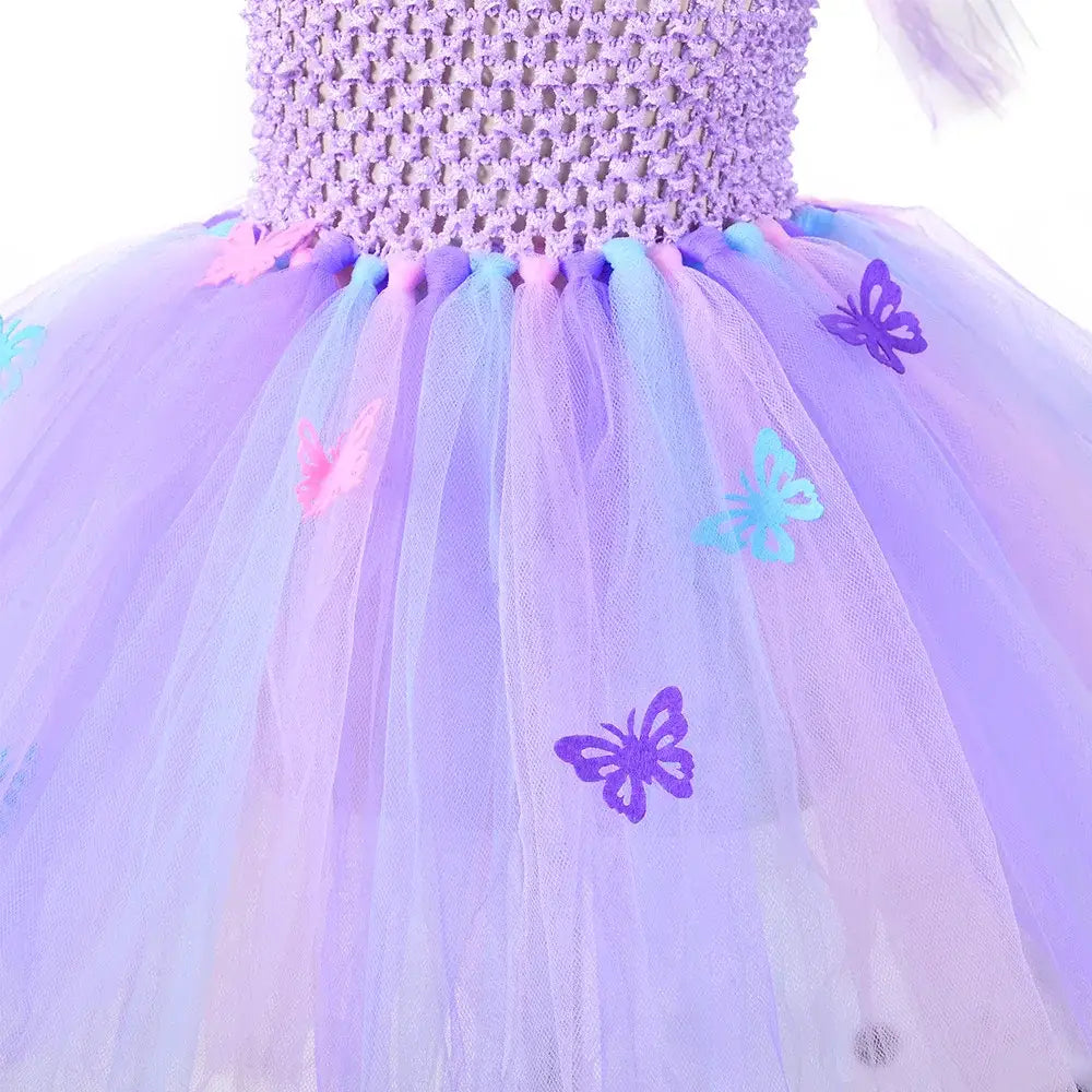 Purple Butterfly Princess Tutu Dress