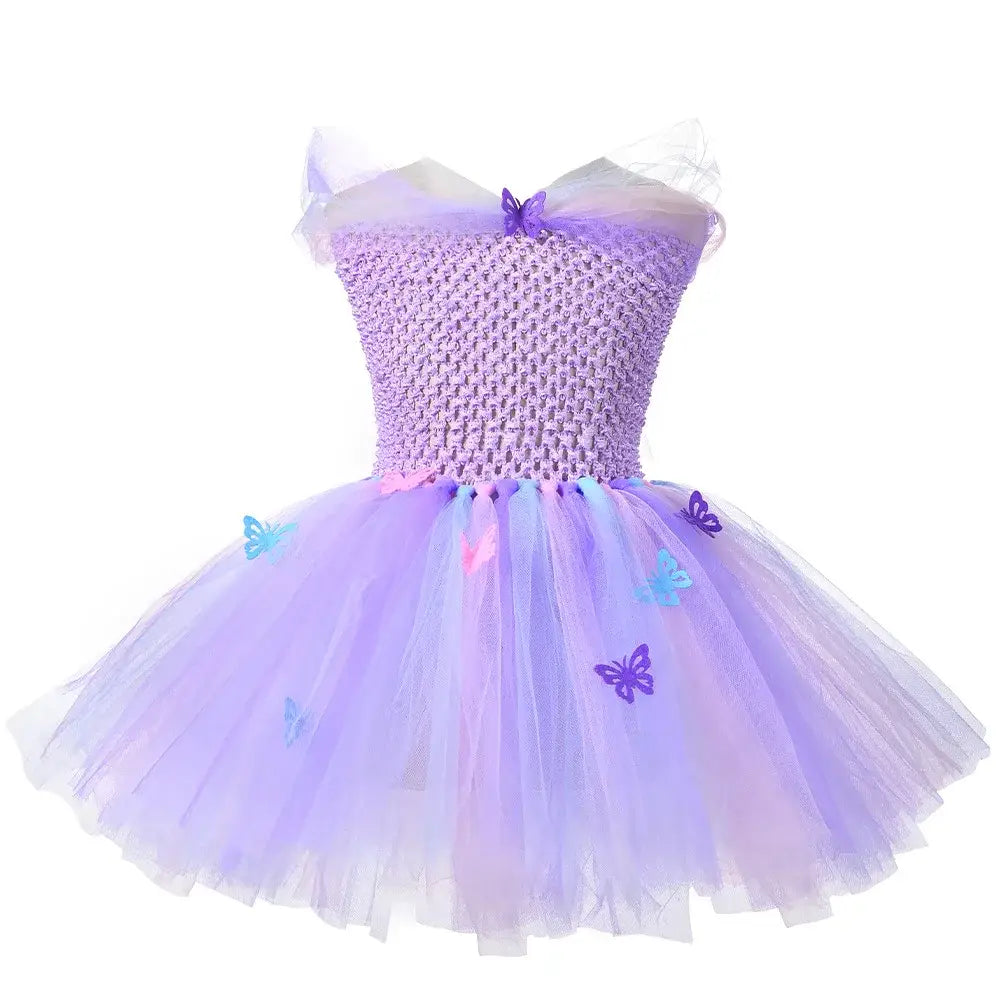 Purple Butterfly Princess Tutu Dress