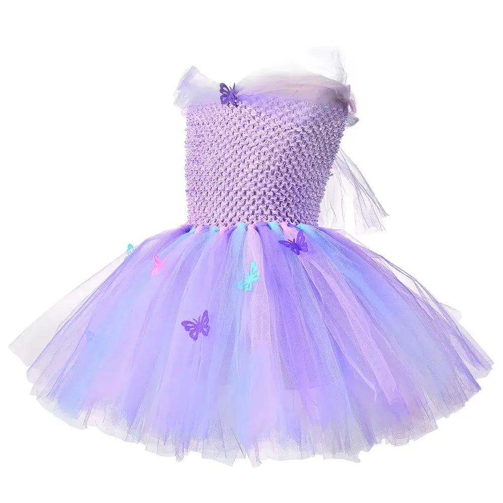 Purple Butterfly Princess Tutu Dress