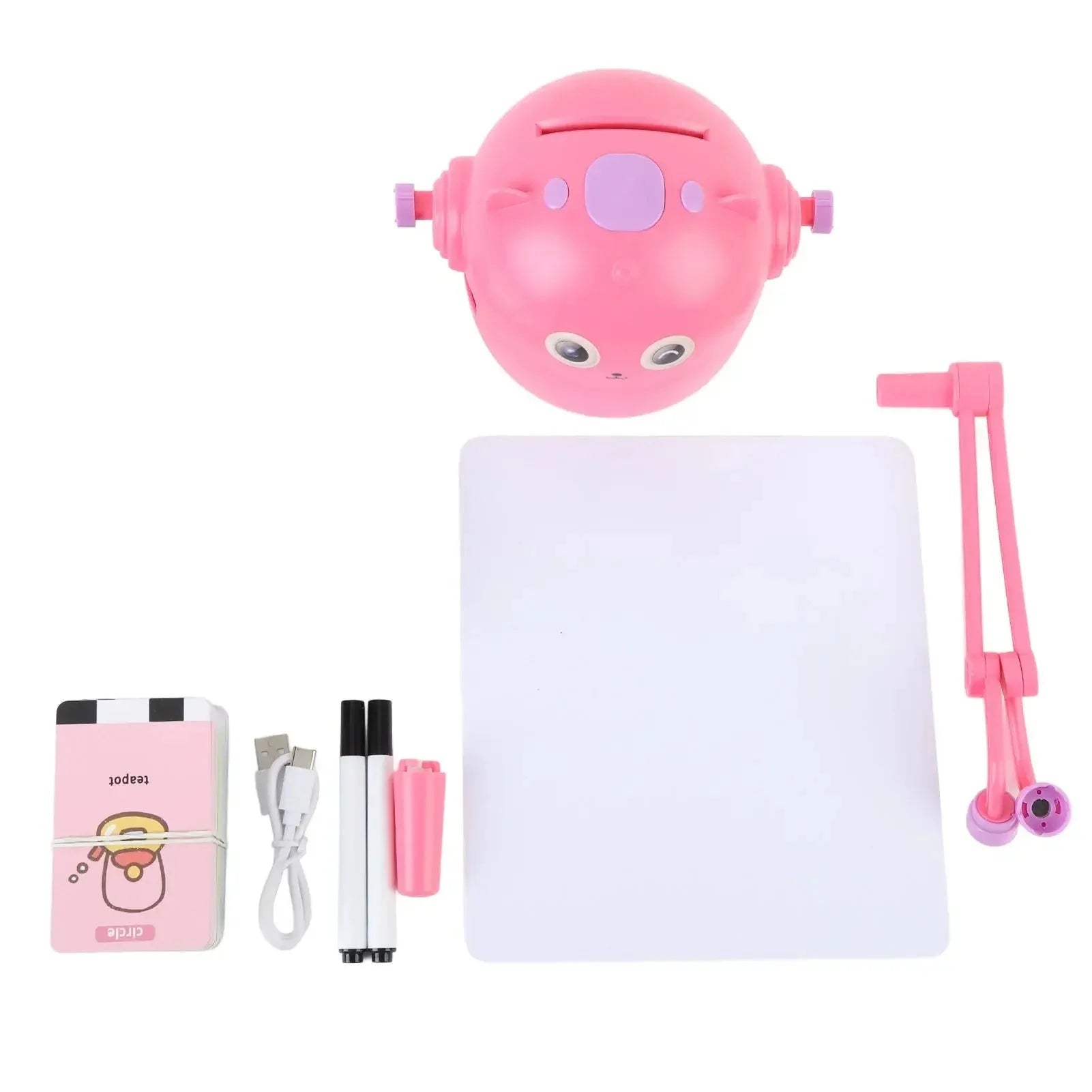 Robot dessin automatique pour enfants une tirelire robot rose en plastique abs avec accents violets et yeux mobiles