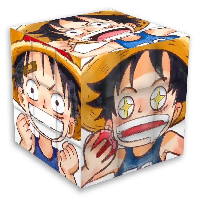 Cube de rangement rubik’s cube 3x3 one piece avec illustrations colorées de luffy en matériau plastique