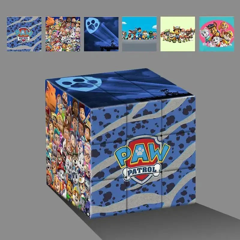Rubik’s cube pat patrouille bleu avec motif zèbre et illustrations de personnages pour rubik’s cube 4x4 jeux