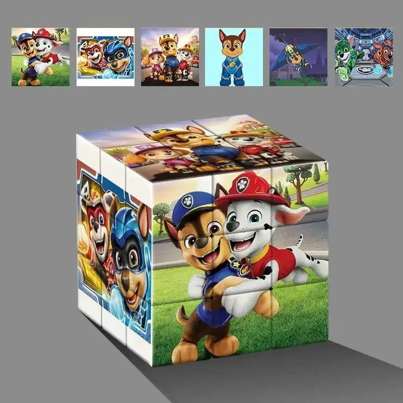 Rubik’s cube 4x4 pat patrouille coloré avec personnages de dessin animé en uniforme signature et scènes vibrantes