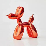 Sculpture chien ballon brillant rouge métallique en aluminium imitant un chien ballon style jeff koons