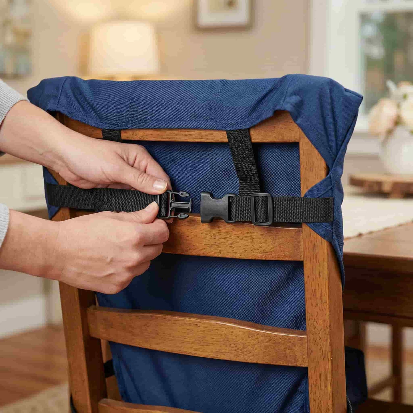 Harnais de Voyage Portable BabySafe™ (Harnais de Repas en Tissu Lavable)