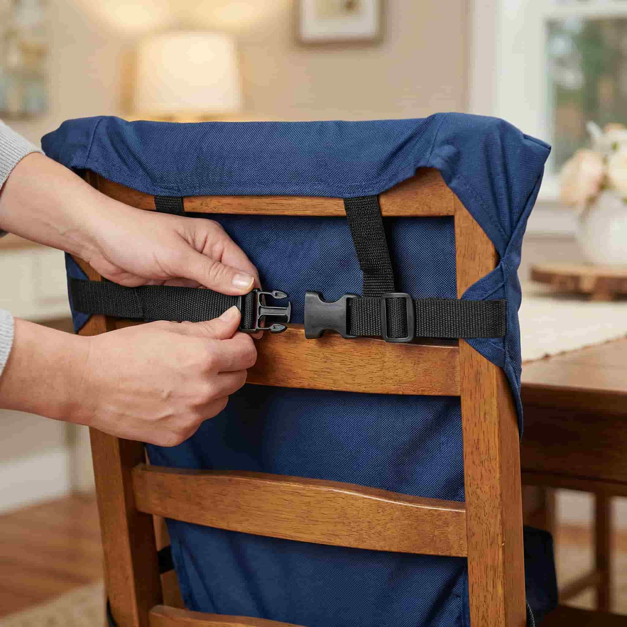 Harnais de Voyage Portable BabySafe™ (Harnais de Repas en Tissu Lavable)