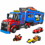 Construction set transporter truck with 7 cars