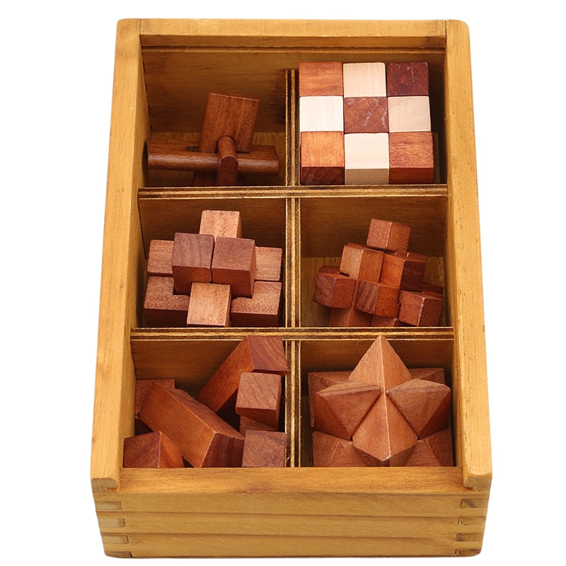 Coffret Casse-tête 6 pièces en Bois