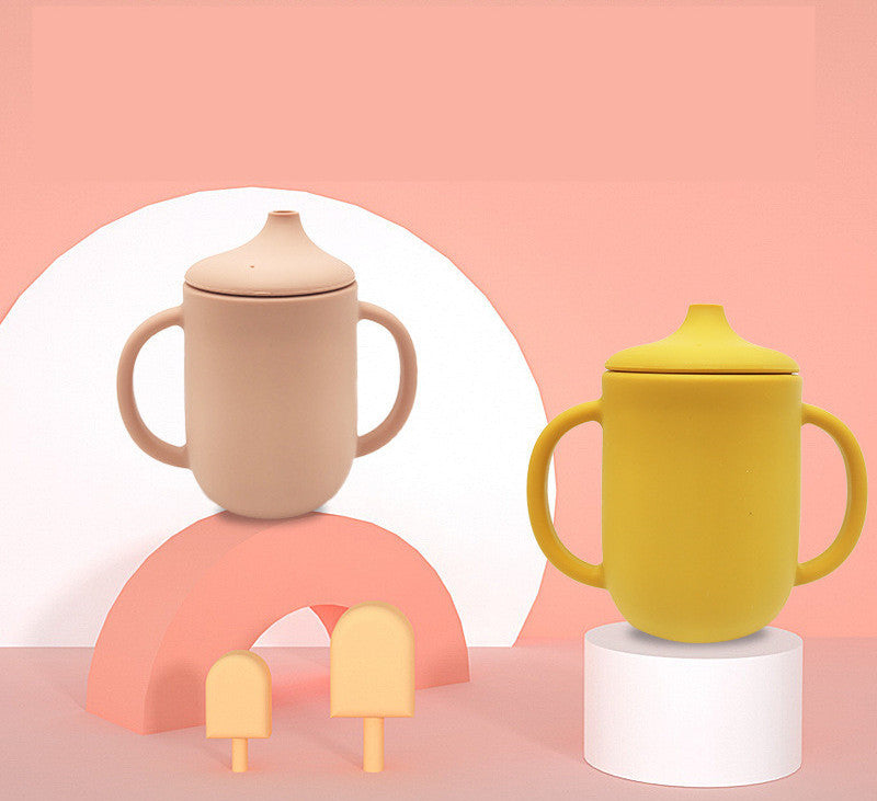 Gobelet d'apprentissage incassable SipSafe™ en silicone avec paille (sans BPA)