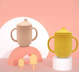 Gobelet d'apprentissage incassable SipSafe™ en silicone avec paille (sans BPA)