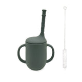 Gobelet d'apprentissage incassable SipSafe™ en silicone avec paille (sans BPA)